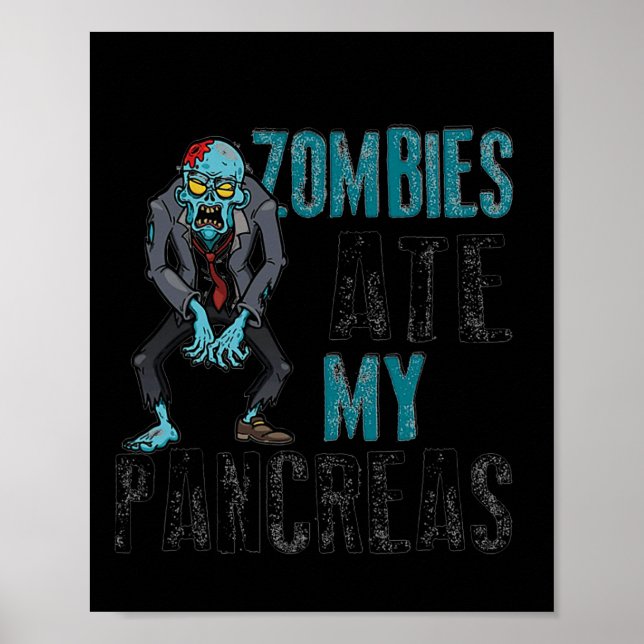 Zombies Ate My Pancreas Diabetes Awareness Halldue Poster (Framsidan)