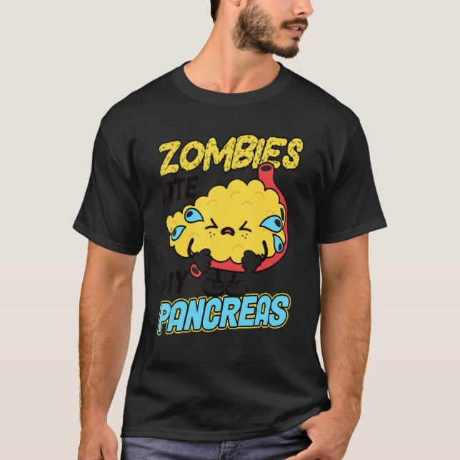Zombies Ate My Pancreas Diabetes Awareness T Shirt (Framsida)