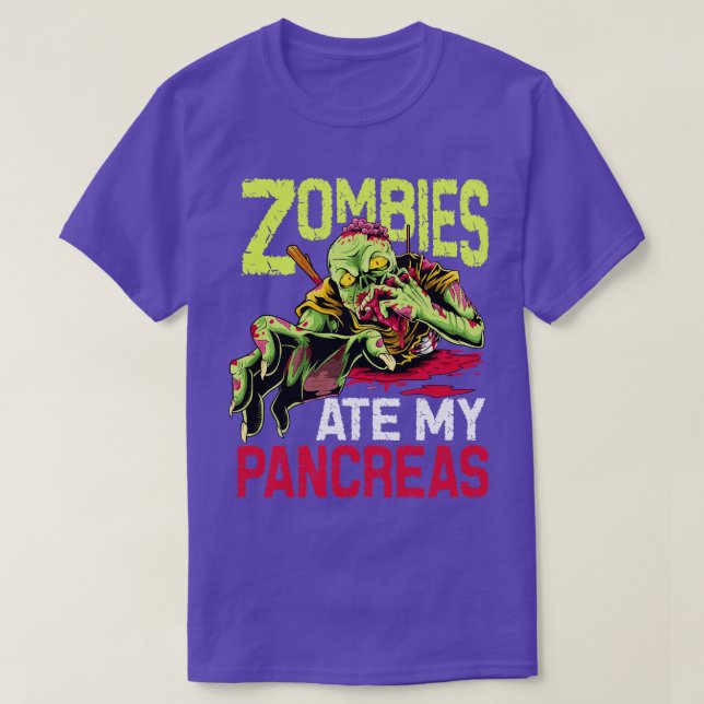 Zombies Ate My Pancreas Funny Diabetes T Shirt (Design framsida)