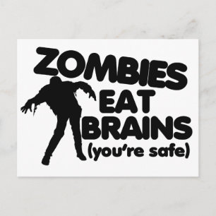 Zombies äter BRAINS (säkert) Vykort