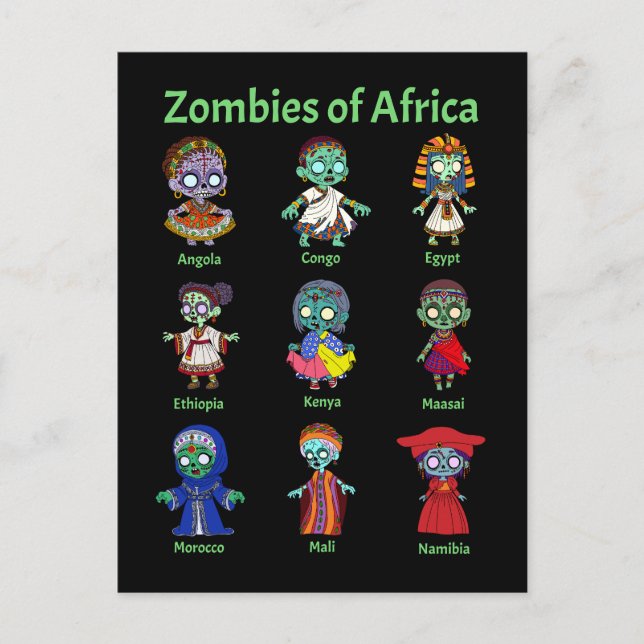 Zombies av Afrika Vykort (Framsida)