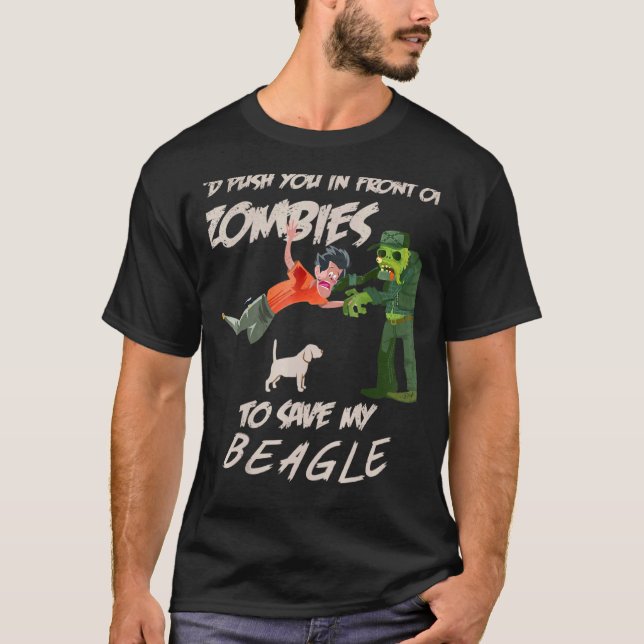Zombies Beagle Cute Zombie T Shirt (Framsida)