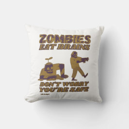 ZOMBIES EAT BRAINS BEKLAGAR INTE ATT DU ÄR SÄKER L KUDDE