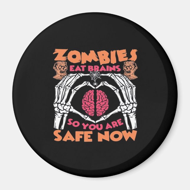 Zombies Eat Brains Classic Magnet (Framsidan)