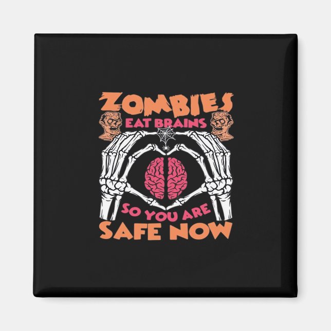 Zombies Eat Brains Classic Magnet (Framsidan)