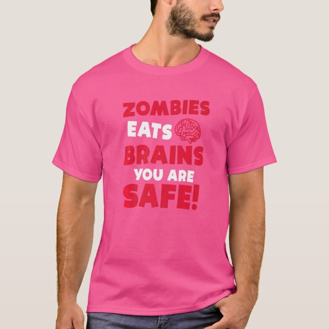 Zombies Eat Brains du Säker Halloween fest Ha T Shirt (Framsida)