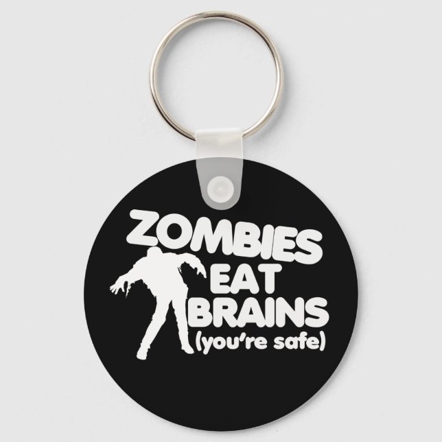 Zombies Eat Brains (säkert) Nyckelring (Framsida)