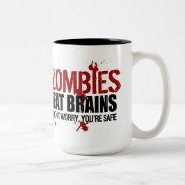 ZOMBIES EAT BRAINS Två-Tonad MUGG