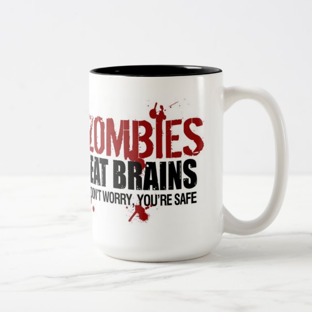 ZOMBIES EAT BRAINS Två-Tonad MUGG (Höger)
