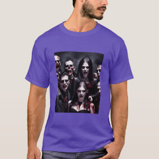 Zombies firar Halloween-vintagen T Shirt