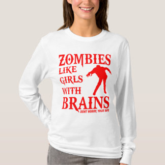 ZOMBIES GILLAR FLICKOR MED DEN RÖDA LOGOTYPEN FÖR T-SHIRT