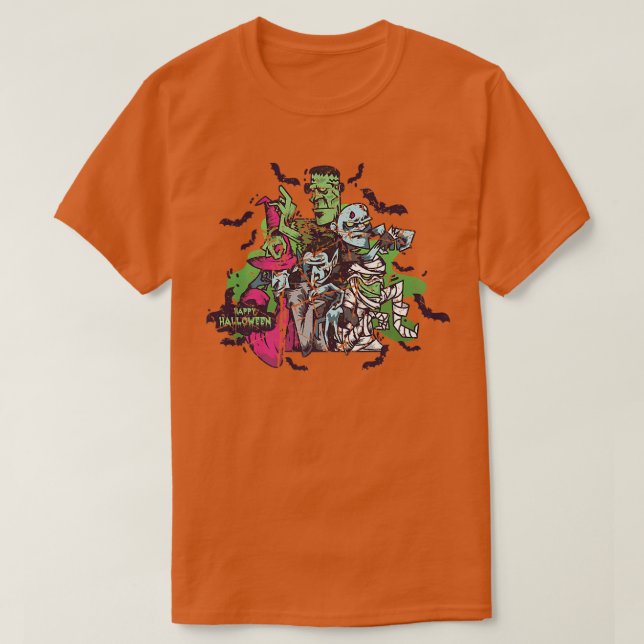 Zombies Happy halloween Spooky Scary Zombie Manar  T Shirt (Design framsida)
