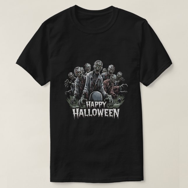 Zombies: Happy halloween T Shirt (Design framsida)