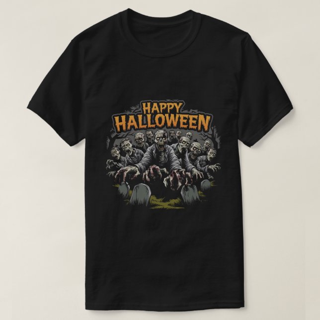 Zombies: Happy halloween T Shirt (Design framsida)