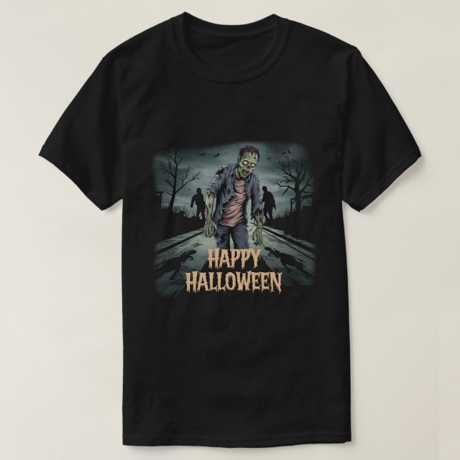 Zombies: Happy halloween T Shirt (Design framsida)