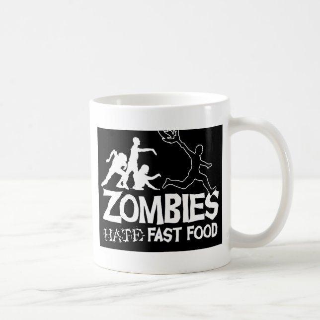 Zombies-Hat-Fasta-Mat-Svart Kaffemugg (Höger)