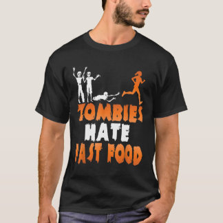 Zombies Hate Fast Food Funny Halloween Running T Shirt