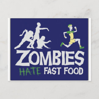 Zombies HATE Fast Food Vykort