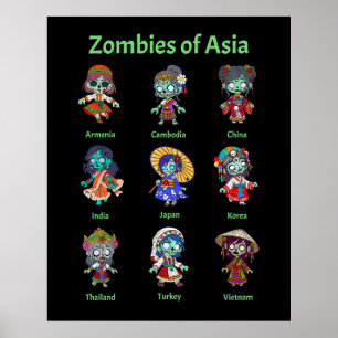 Zombies i Asien Poster