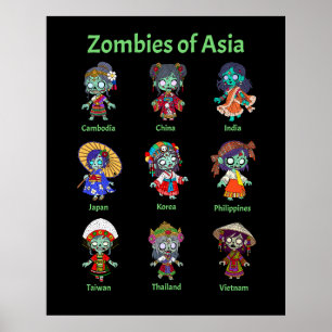 Zombies i Asien Poster