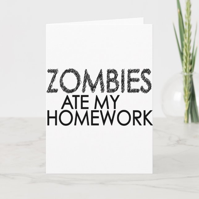 Zombies i min hemläxa kort (Framsida)