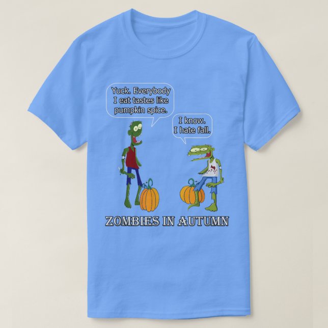 Zombies i nooky Zombie Pumpkin Spice Meme från hös T Shirt (Design framsida)