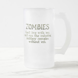 Zombies industriella militära komplex frostat ölglas
