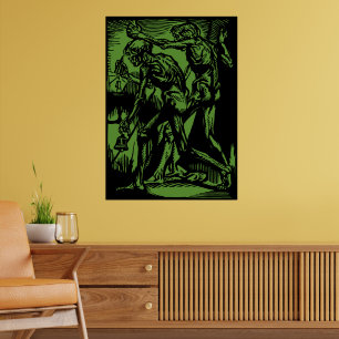 Zombies Inside Halloween Jack-o'-Lantern-Grönt Poster