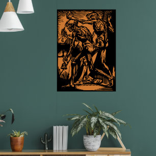 Zombies inuti Halloween Jack-o'-Lantern Pumpkin Poster