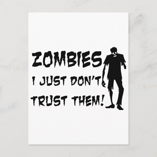 Zombies jag litar inte på dem vykort (Framsida)