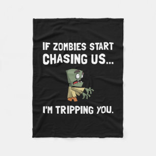 Zombies jagar oss som snubblar fleecefilt