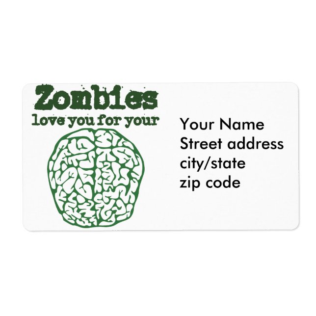 Zombies kärlek du för din BRAIN Fraktsedel (Framsidan)
