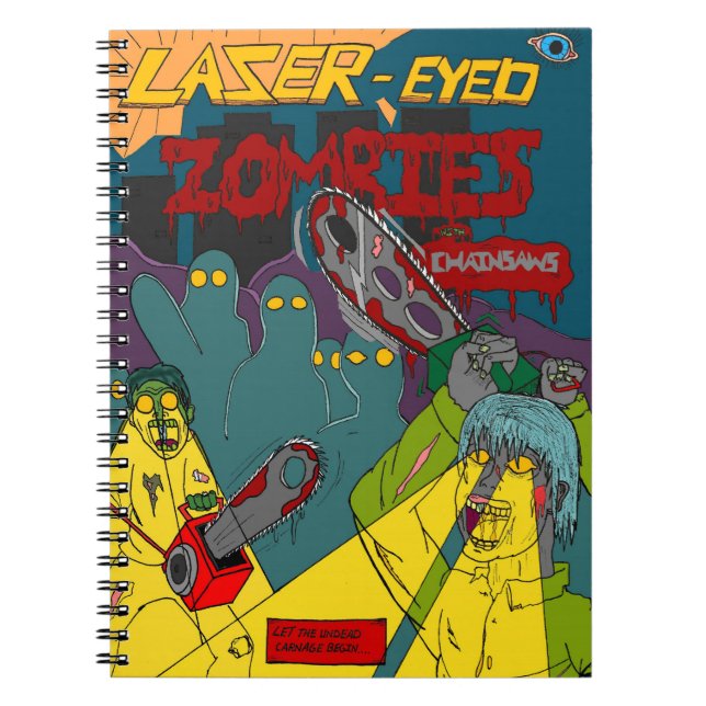 Zombies med laserutsmyckning med bärbara datorer f anteckningsbok (Framsidan)