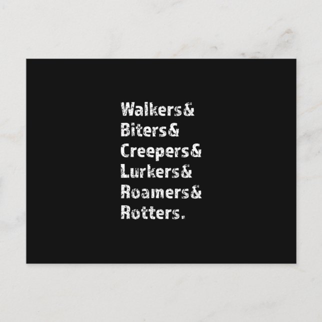 Zombies Nickname Vykort (Framsida)