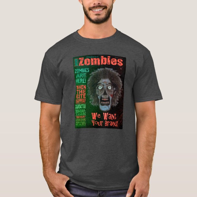ZOMBIES-Odödan Vi vill ha Orangen Brains T Shirt (Framsida)