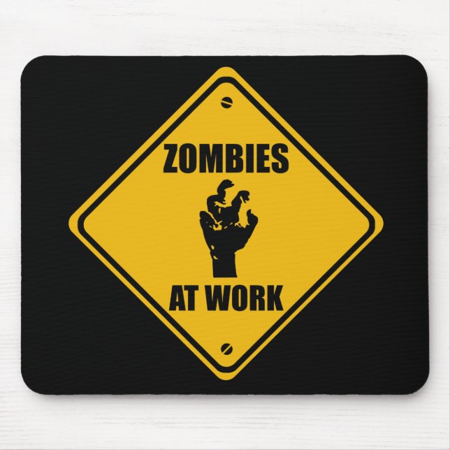 Zombies på arbete undertecknar - Mousepads Musmatta (Framsidan)