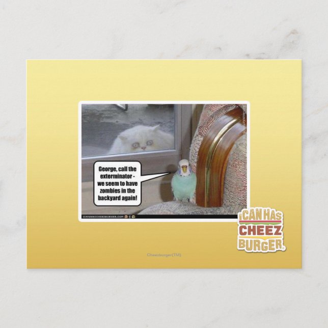 Zombies på bakgården vykort (Framsida)