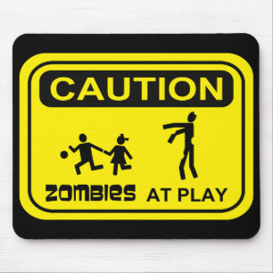 Zombies på lek varnar undertecknar GUL design Musmatta