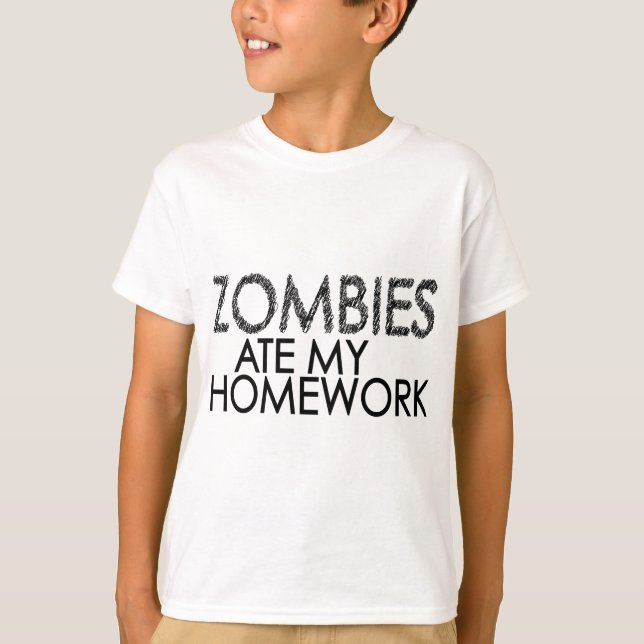 Zombies på min läxa t shirt (Framsida)