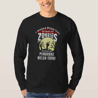Zombies Pembroke Welsh Corgi Kuslig Halloween T Shirt