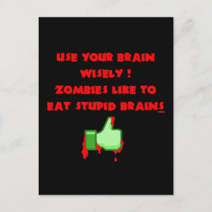 Zombies som dumma hjärnor vykort