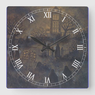 Zombies Square Roman Numerals Clock Fyrkantig Klocka