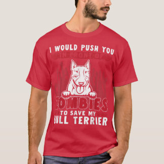 Zombies till Spara min Bull Terrier Funny Hallowee T Shirt
