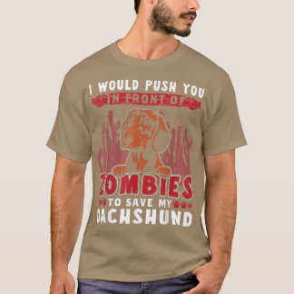 Zombies till Spara Min dachshund Funny Halloween H T Shirt