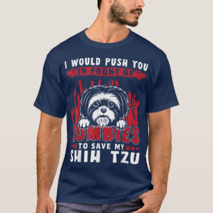Zombies till Spara min Shih Tzu Funny Halloween Hu T Shirt