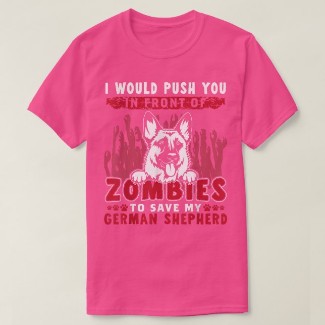 Zombies till Spara min tyska Shepherd Funny Hallow T Shirt (Design framsida)