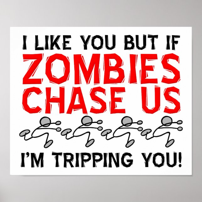 Zombies Tripping Funny Poster (Framsidan)