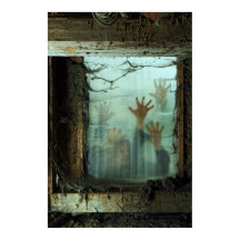 zombies utanför ett fönster