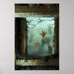 zombies utanför ett fönster poster