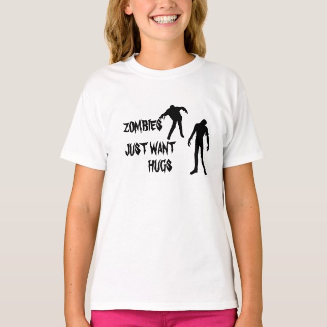 Zombies vill bara ha kramar t shirt (Framsida)